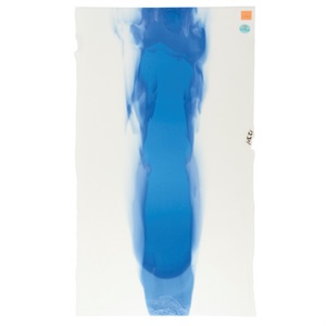 Bullseye 2964-0030 Glasplade, opalecent hvid med blå kaskader